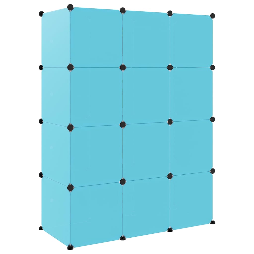 Kinderopbergmeubel met 12 vakken polypropeen blauw is nu te koop bij PeponiXL, paradijselijk wonen!