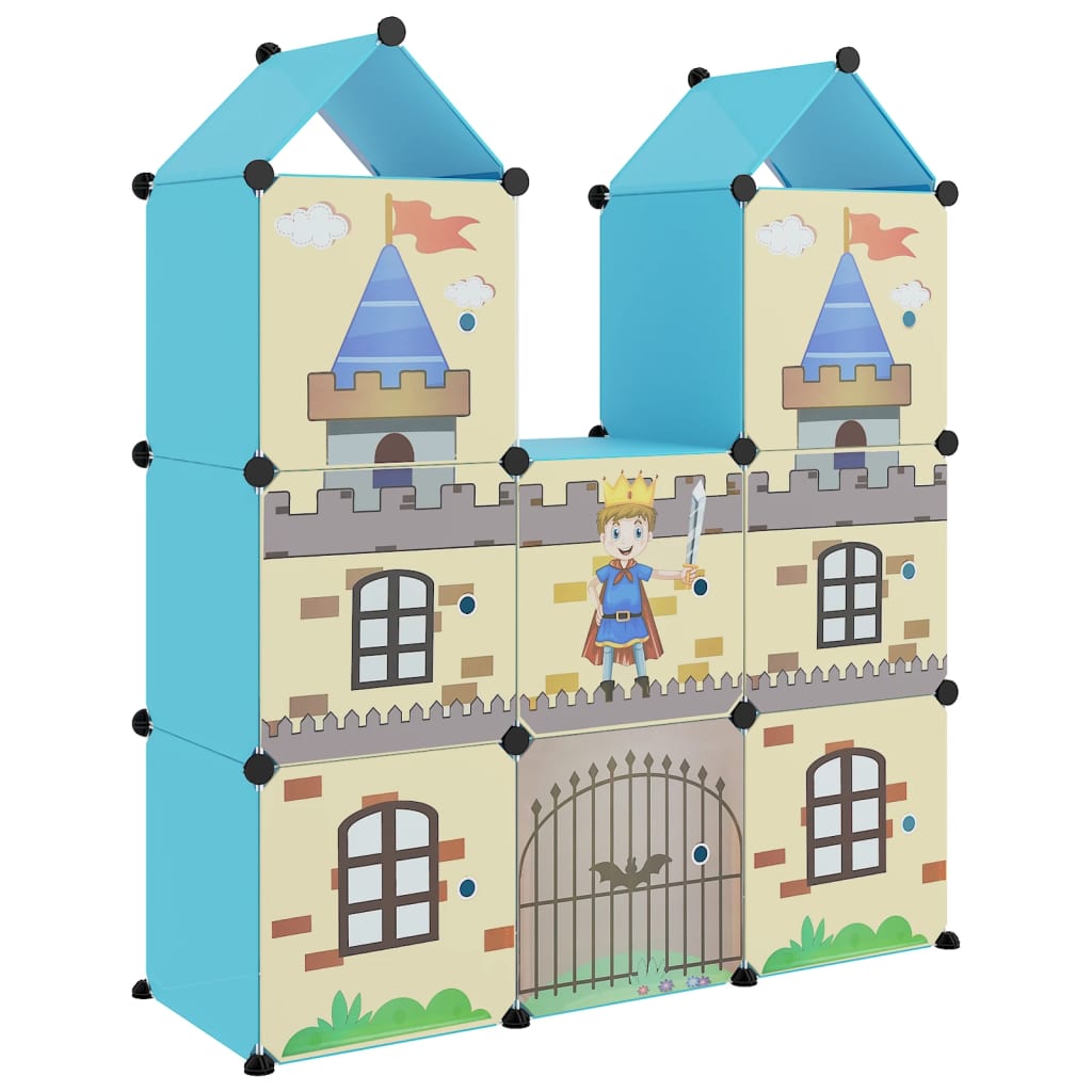 Kinderopbergmeubel met 8 vakken polypropeen blauw is nu te koop bij PeponiXL, paradijselijk wonen!