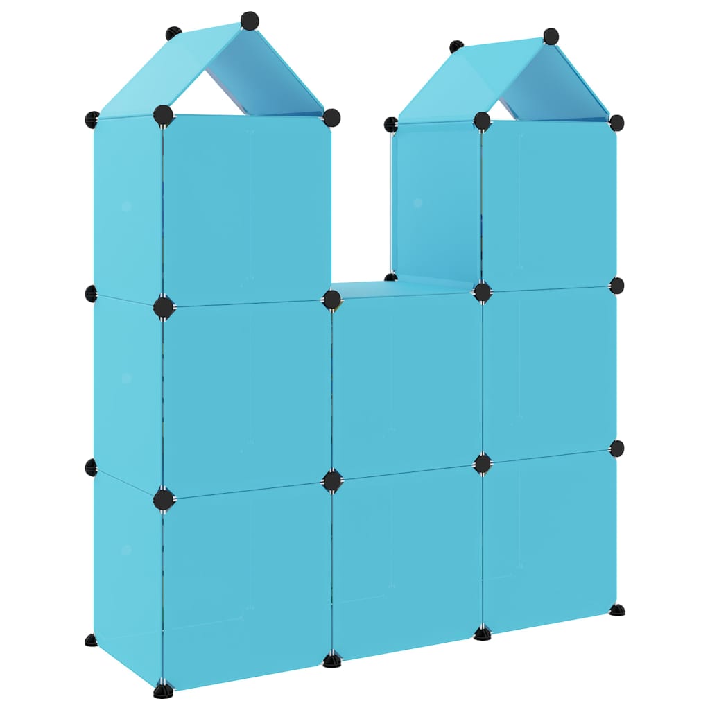 Kinderopbergmeubel met 8 vakken polypropeen blauw is nu te koop bij PeponiXL, paradijselijk wonen!