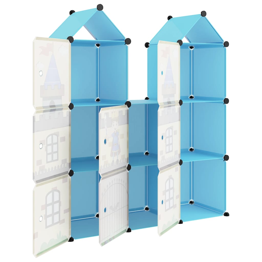 Kinderopbergmeubel met 8 vakken polypropeen blauw is nu te koop bij PeponiXL, paradijselijk wonen!