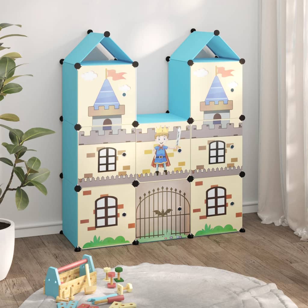 Kinderopbergmeubel met 8 vakken polypropeen blauw is nu te koop bij PeponiXL, paradijselijk wonen!