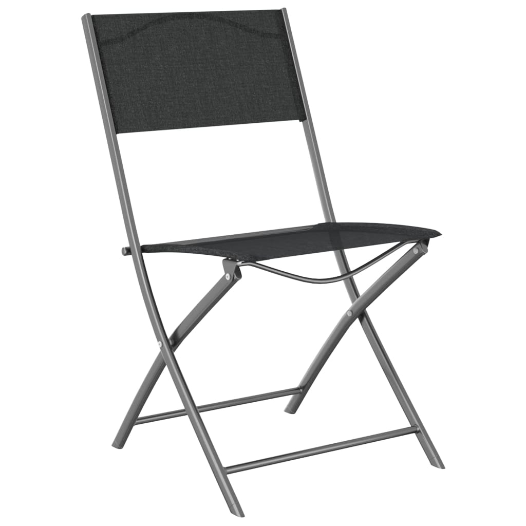 Tuinstoelen inklapbaar 4 st staal en textileen zwart is nu te koop bij PeponiXL, paradijselijk wonen!
