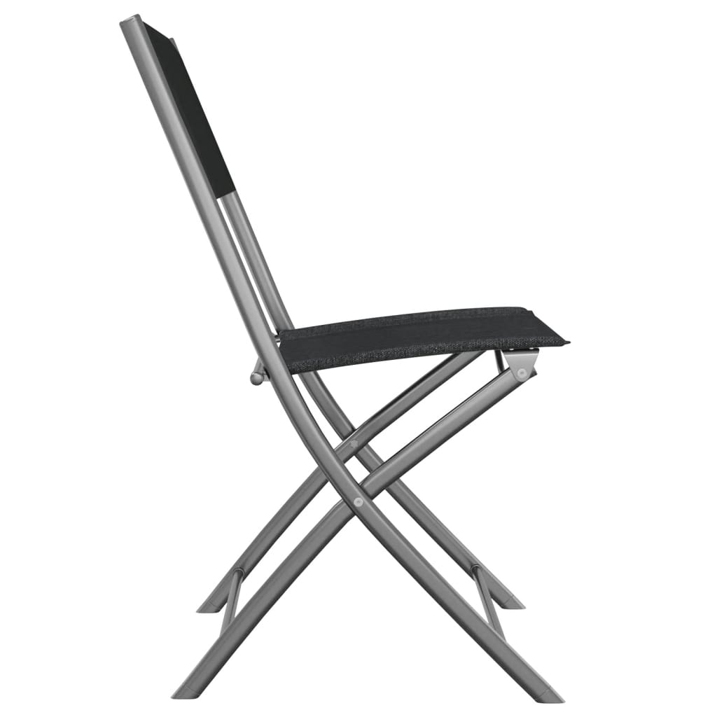 Tuinstoelen inklapbaar 4 st staal en textileen zwart is nu te koop bij PeponiXL, paradijselijk wonen!
