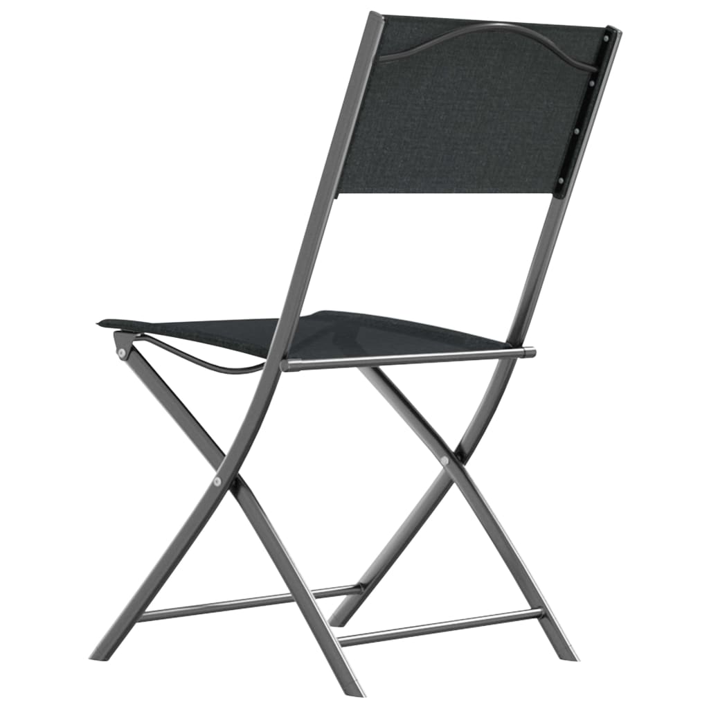 Tuinstoelen inklapbaar 4 st staal en textileen zwart is nu te koop bij PeponiXL, paradijselijk wonen!