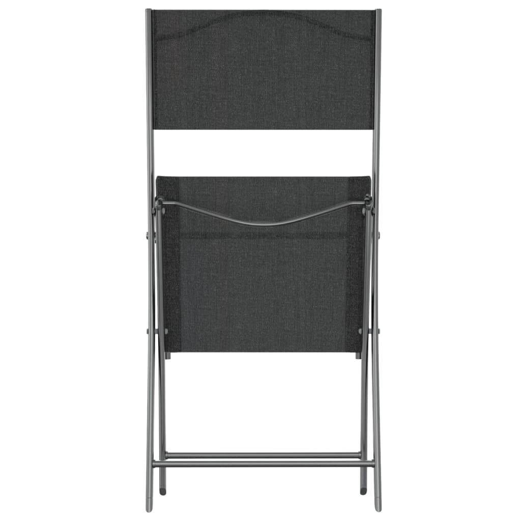Tuinstoelen inklapbaar 4 st staal en textileen zwart is nu te koop bij PeponiXL, paradijselijk wonen!