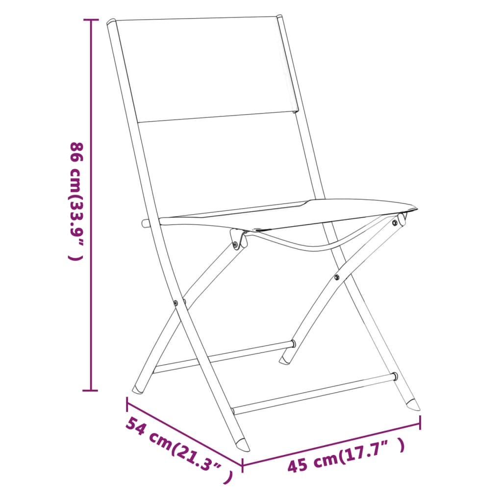 Tuinstoelen inklapbaar 4 st staal en textileen zwart is nu te koop bij PeponiXL, paradijselijk wonen!