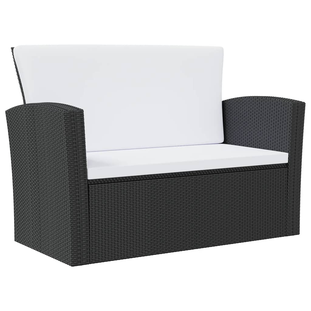 8-delige Loungeset met kussens poly rattan zwart is nu te koop bij PeponiXL, paradijselijk wonen!