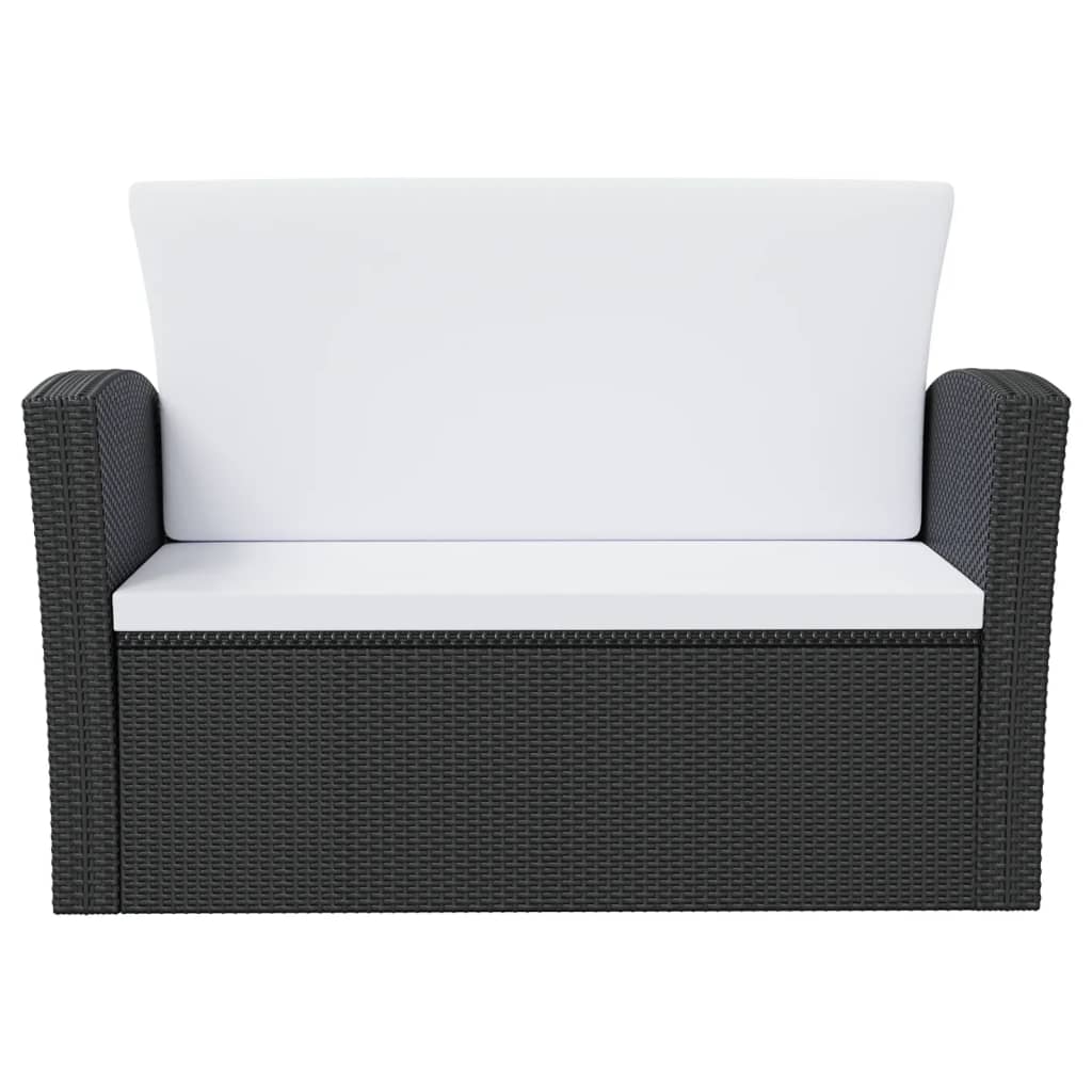 8-delige Loungeset met kussens poly rattan zwart is nu te koop bij PeponiXL, paradijselijk wonen!