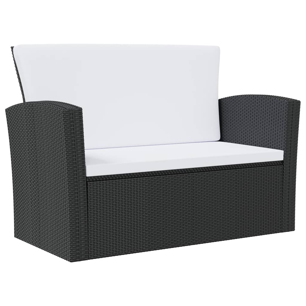 16-delige Loungeset met kussens poly rattan zwart is nu te koop bij PeponiXL, paradijselijk wonen!