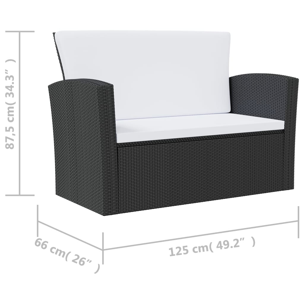 16-delige Loungeset met kussens poly rattan zwart is nu te koop bij PeponiXL, paradijselijk wonen!