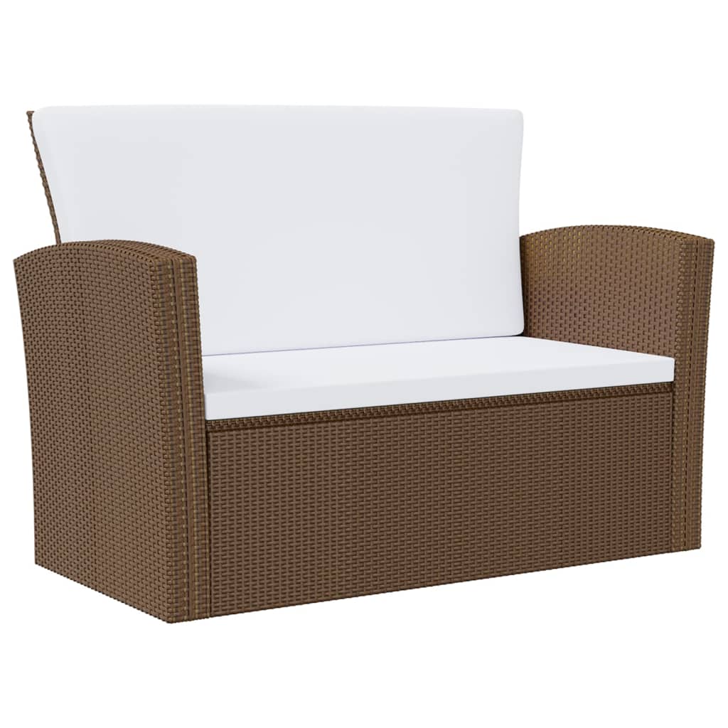 16-delige Loungeset met kussens poly rattan bruin is nu te koop bij PeponiXL, paradijselijk wonen!