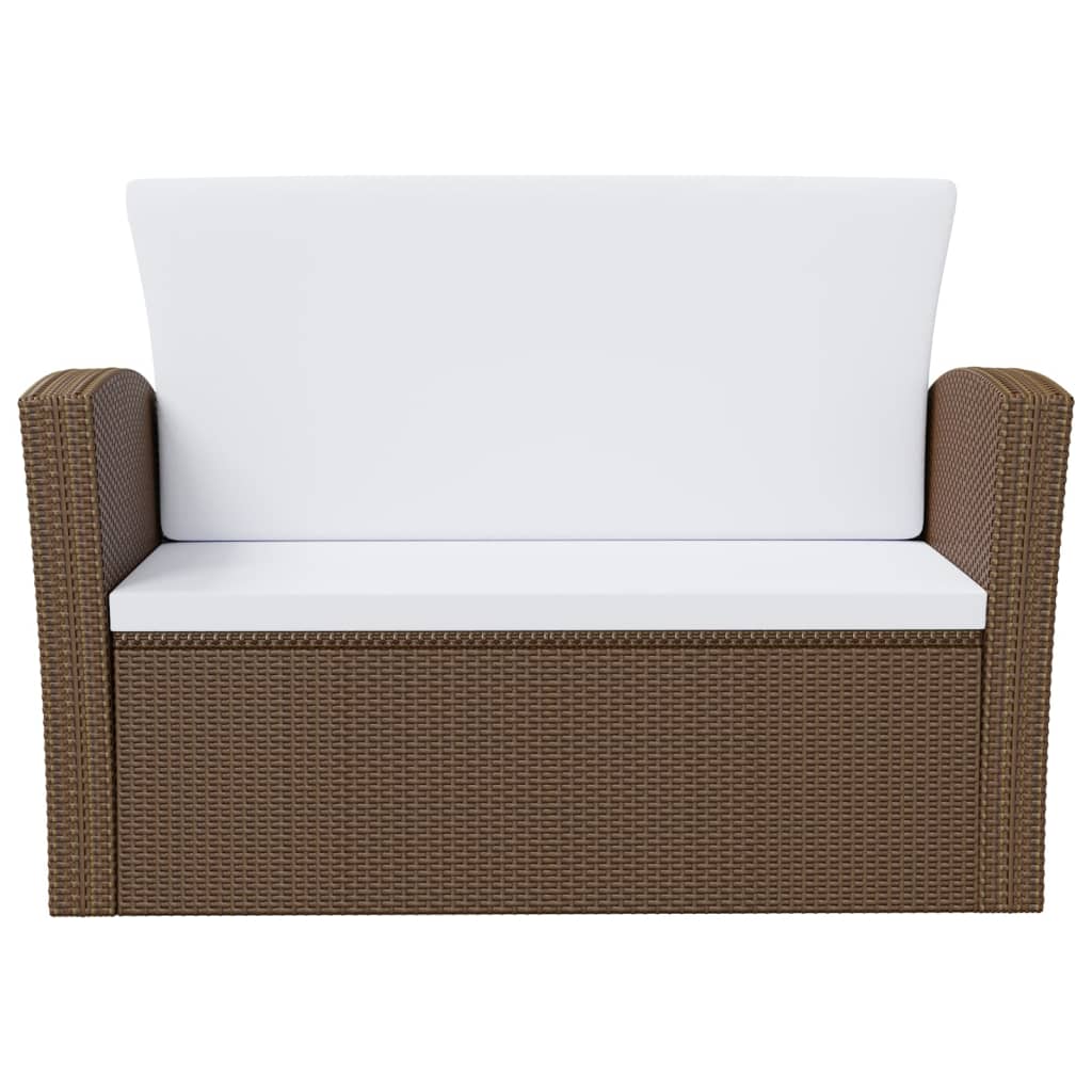 16-delige Loungeset met kussens poly rattan bruin is nu te koop bij PeponiXL, paradijselijk wonen!
