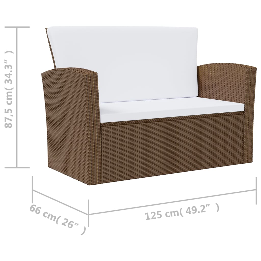 16-delige Loungeset met kussens poly rattan bruin is nu te koop bij PeponiXL, paradijselijk wonen!