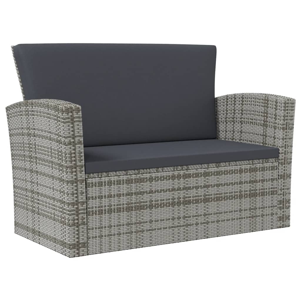 8-delige Loungeset met kussens poly rattan grijs is nu te koop bij PeponiXL, paradijselijk wonen!