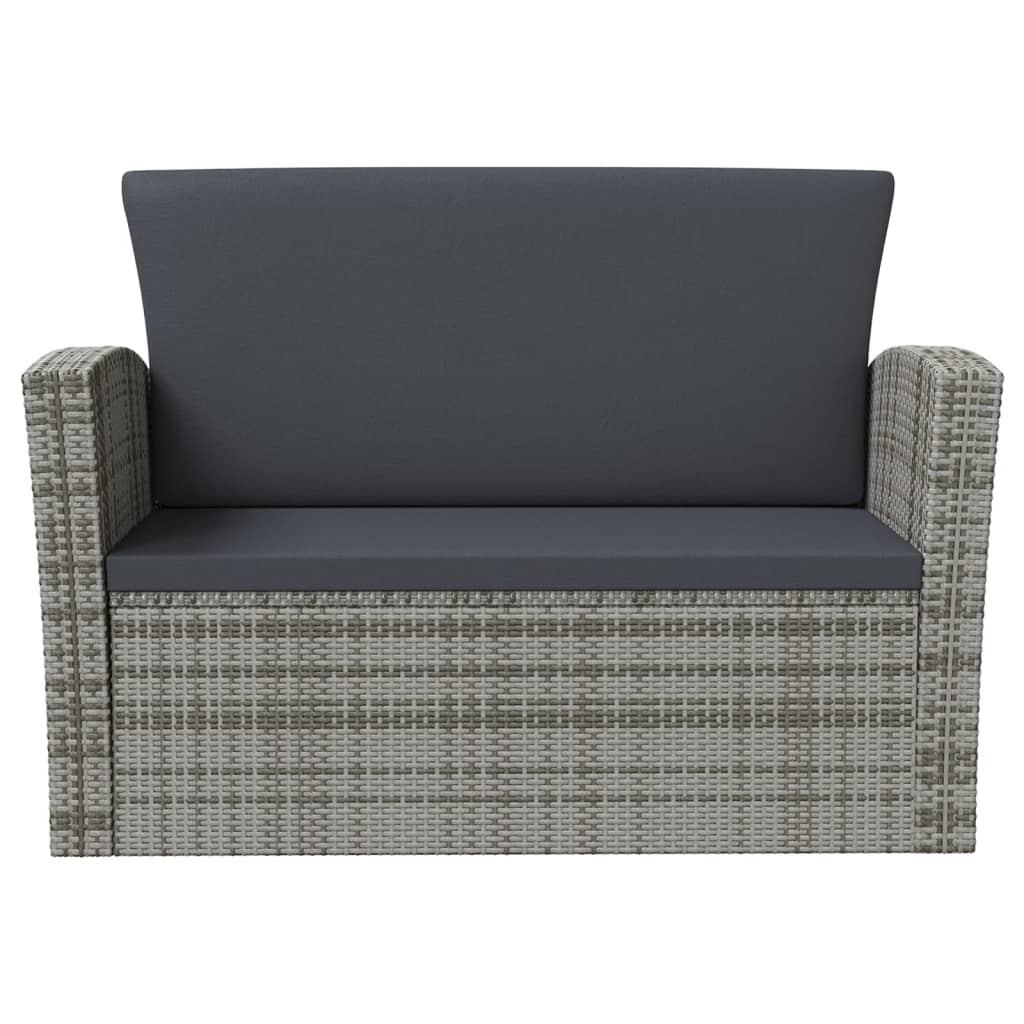 8-delige Loungeset met kussens poly rattan grijs is nu te koop bij PeponiXL, paradijselijk wonen!