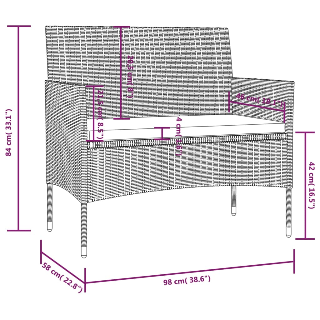 16-delige Loungeset met kussens poly rattan grijs is nu te koop bij PeponiXL, paradijselijk wonen!