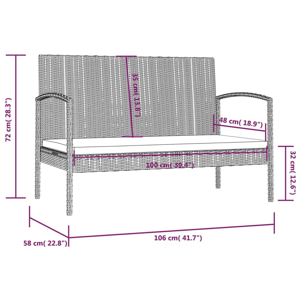 16-delige Loungeset met kussens poly rattan grijs is nu te koop bij PeponiXL, paradijselijk wonen!