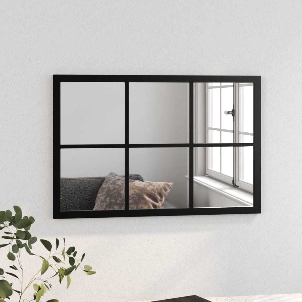 Wandspiegel 60x40 cm metaal zwart is nu te koop bij PeponiXL, paradijselijk wonen!