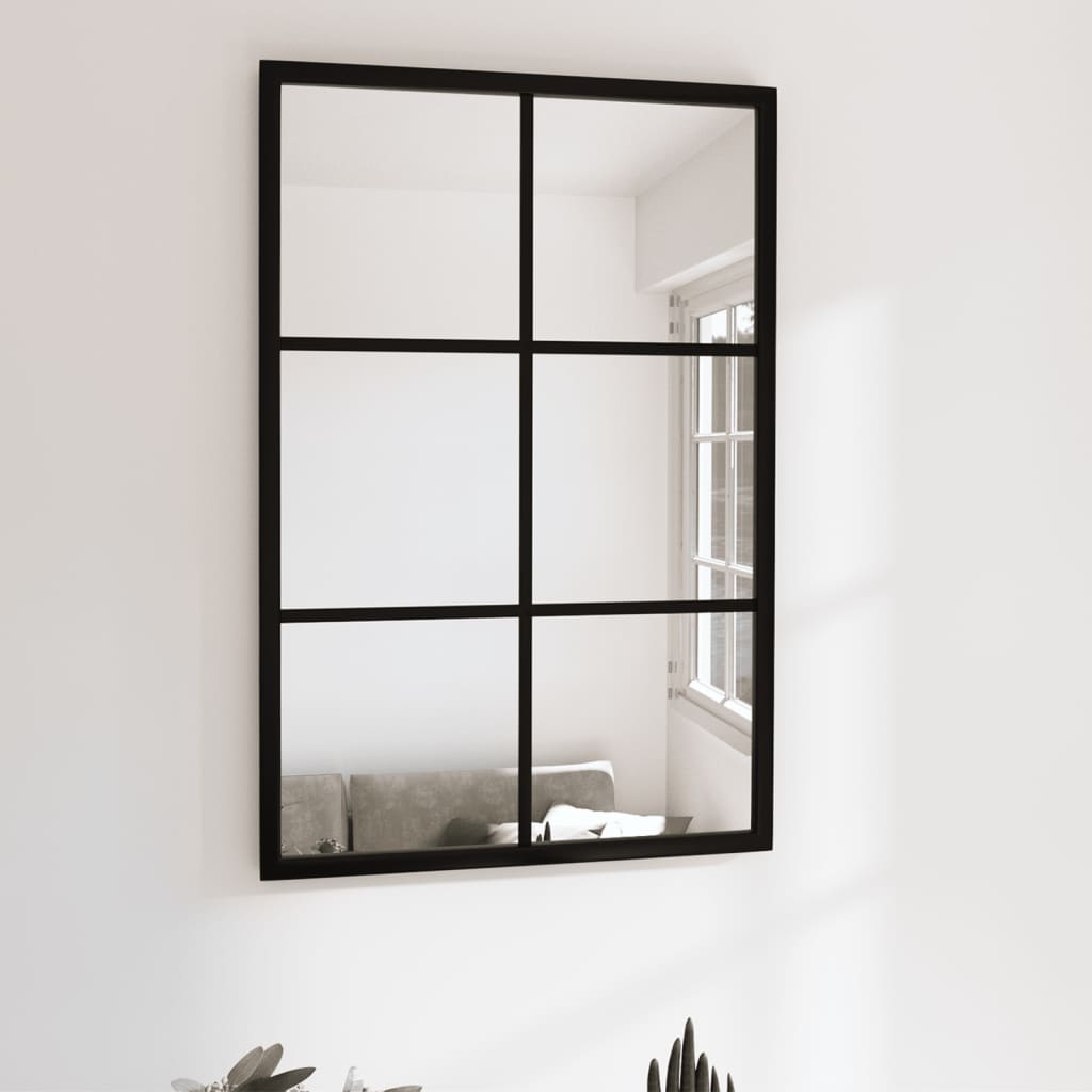 Wandspiegel 60x40 cm metaal zwart is nu te koop bij PeponiXL, paradijselijk wonen!
