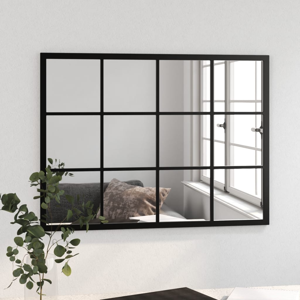 Wandspiegel 80x60 cm metaal zwart is nu te koop bij PeponiXL, paradijselijk wonen!