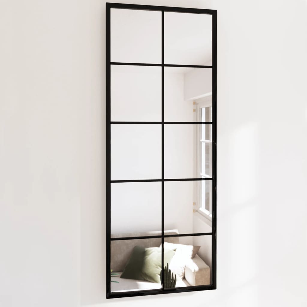 Wandspiegel 100x40 cm metaal zwart is nu te koop bij PeponiXL, paradijselijk wonen!