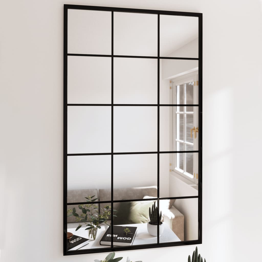 Wandspiegel 100x60 cm metaal zwart is nu te koop bij PeponiXL, paradijselijk wonen!