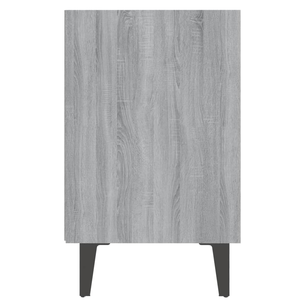 Nachtkastje met metalen poten 40x30x50 cm grijs sonoma eiken is nu te koop bij PeponiXL, paradijselijk wonen!
