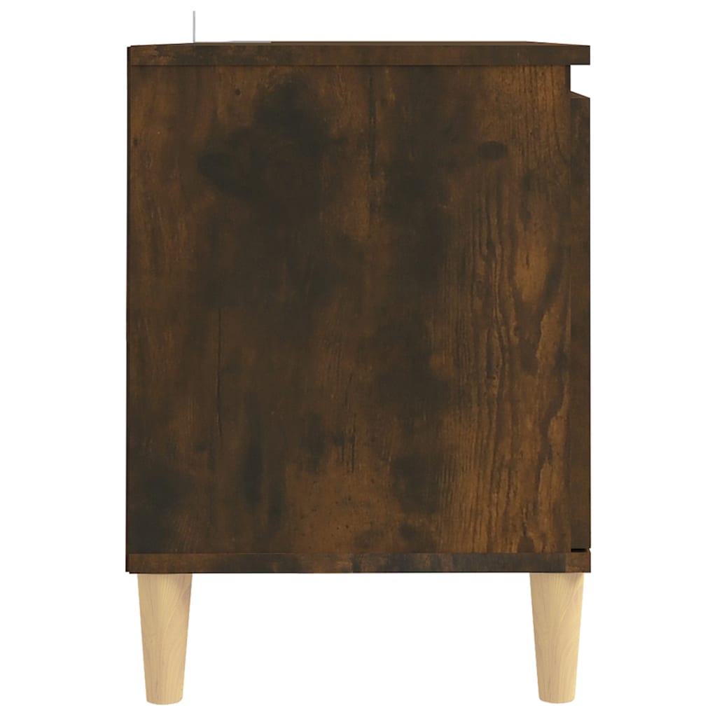 Tv-meubel met houten poten 103,5x35x50 cm gerookt eikenkleurig is nu te koop bij PeponiXL, paradijselijk wonen!