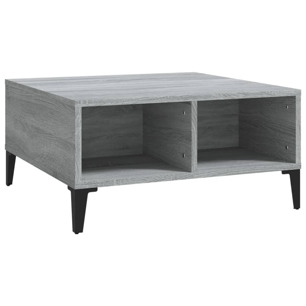 Salontafel 60x60x30 cm bewerkt hout grijs sonoma eikenkleurig is nu te koop bij PeponiXL, paradijselijk wonen!