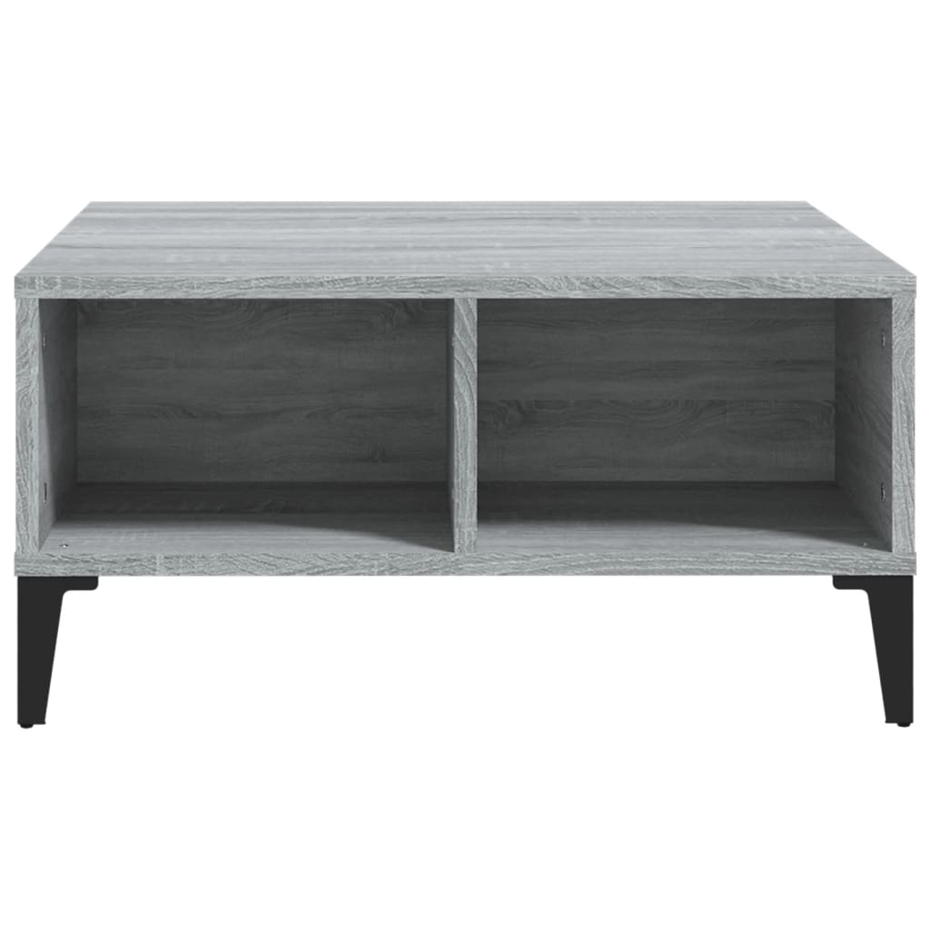 Salontafel 60x60x30 cm bewerkt hout grijs sonoma eikenkleurig is nu te koop bij PeponiXL, paradijselijk wonen!