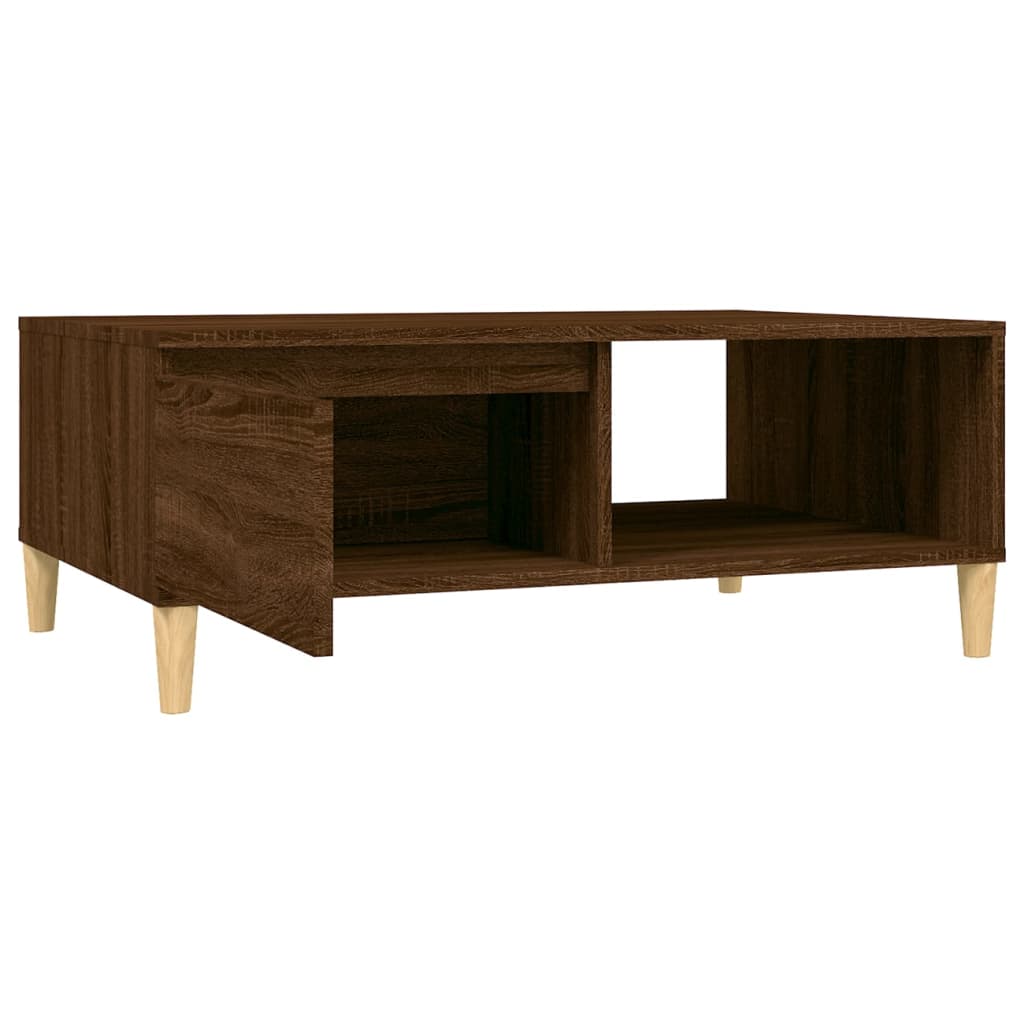 Salontafel 90x60x35 cm bewerkt hout bruin eikenkleur is nu te koop bij PeponiXL, paradijselijk wonen!