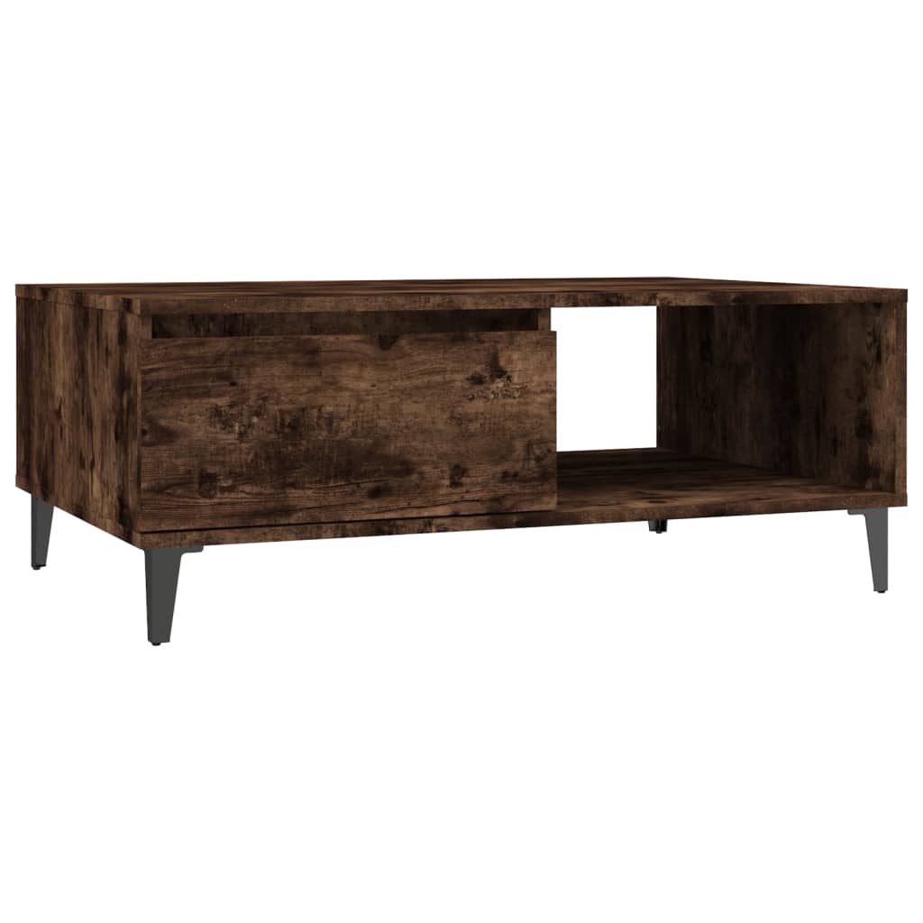 Salontafel 90x60x35 cm bewerkt hout gerookt eikenkleurig is nu te koop bij PeponiXL, paradijselijk wonen!