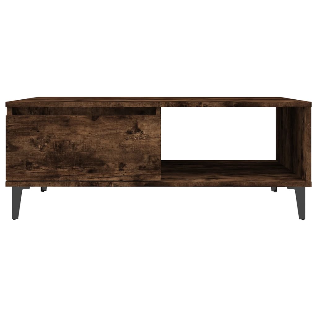 Salontafel 90x60x35 cm bewerkt hout gerookt eikenkleurig is nu te koop bij PeponiXL, paradijselijk wonen!