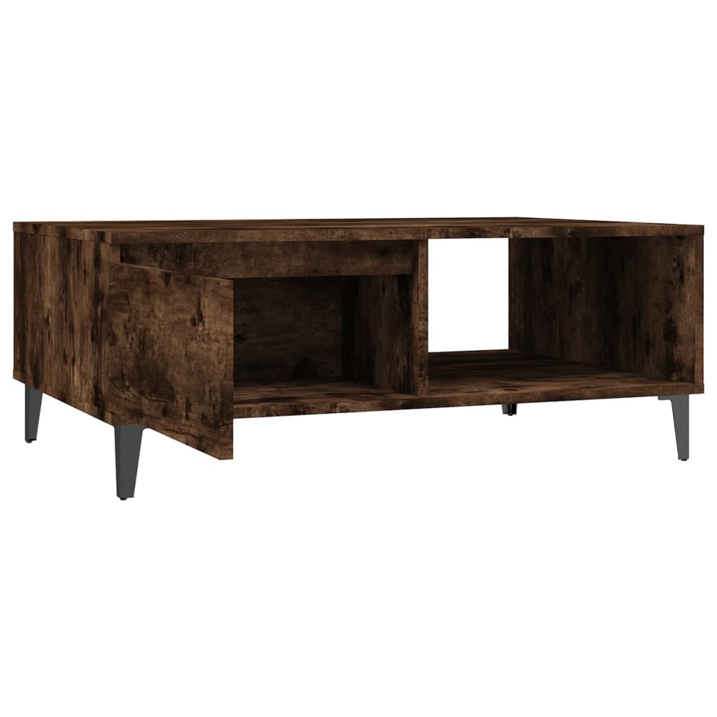 Salontafel 90x60x35 cm bewerkt hout gerookt eikenkleurig is nu te koop bij PeponiXL, paradijselijk wonen!