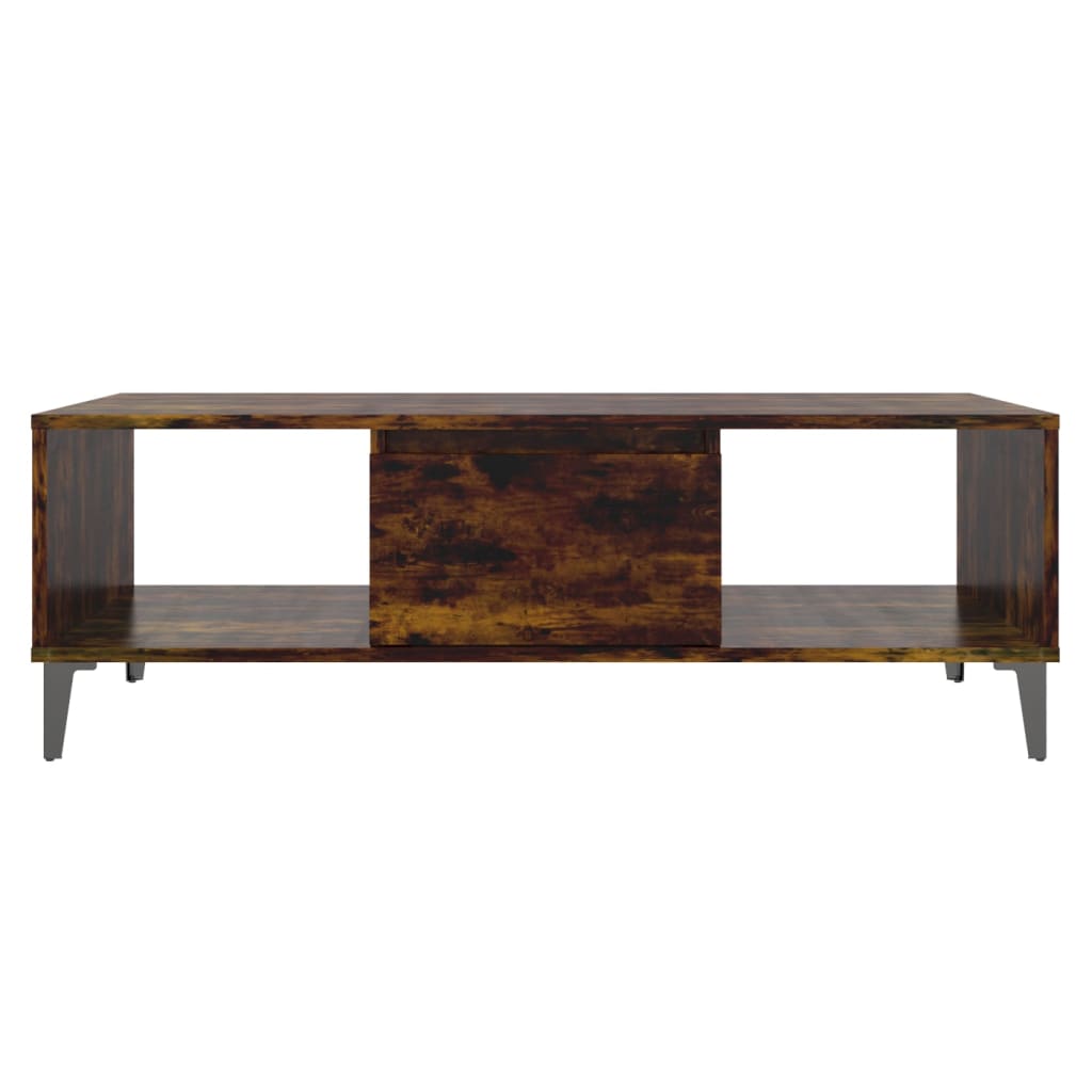 Salontafel 103,5x60x35 cm bewerkt hout gerookt eikenkleurig is nu te koop bij PeponiXL, paradijselijk wonen!