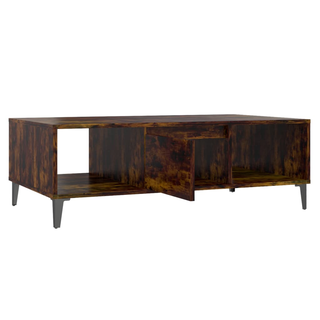 Salontafel 103,5x60x35 cm bewerkt hout gerookt eikenkleurig is nu te koop bij PeponiXL, paradijselijk wonen!