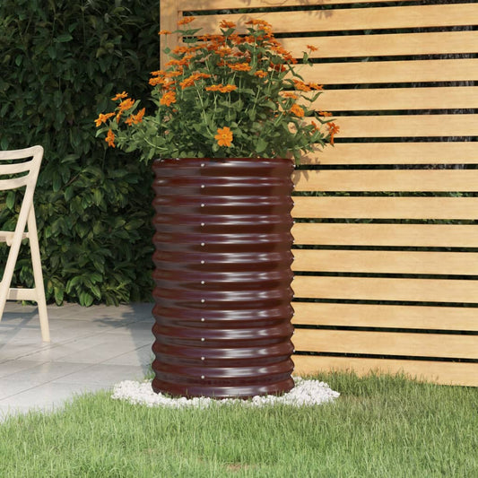 Plantenbak 40x40x68 cm gegalvaniseerd staal bruin is nu te koop bij PeponiXL, paradijselijk wonen!