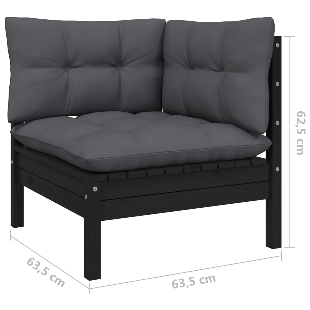 Tuinbank 2-zits met antraciet kussens massief grenenhout is nu te koop bij PeponiXL, paradijselijk wonen!