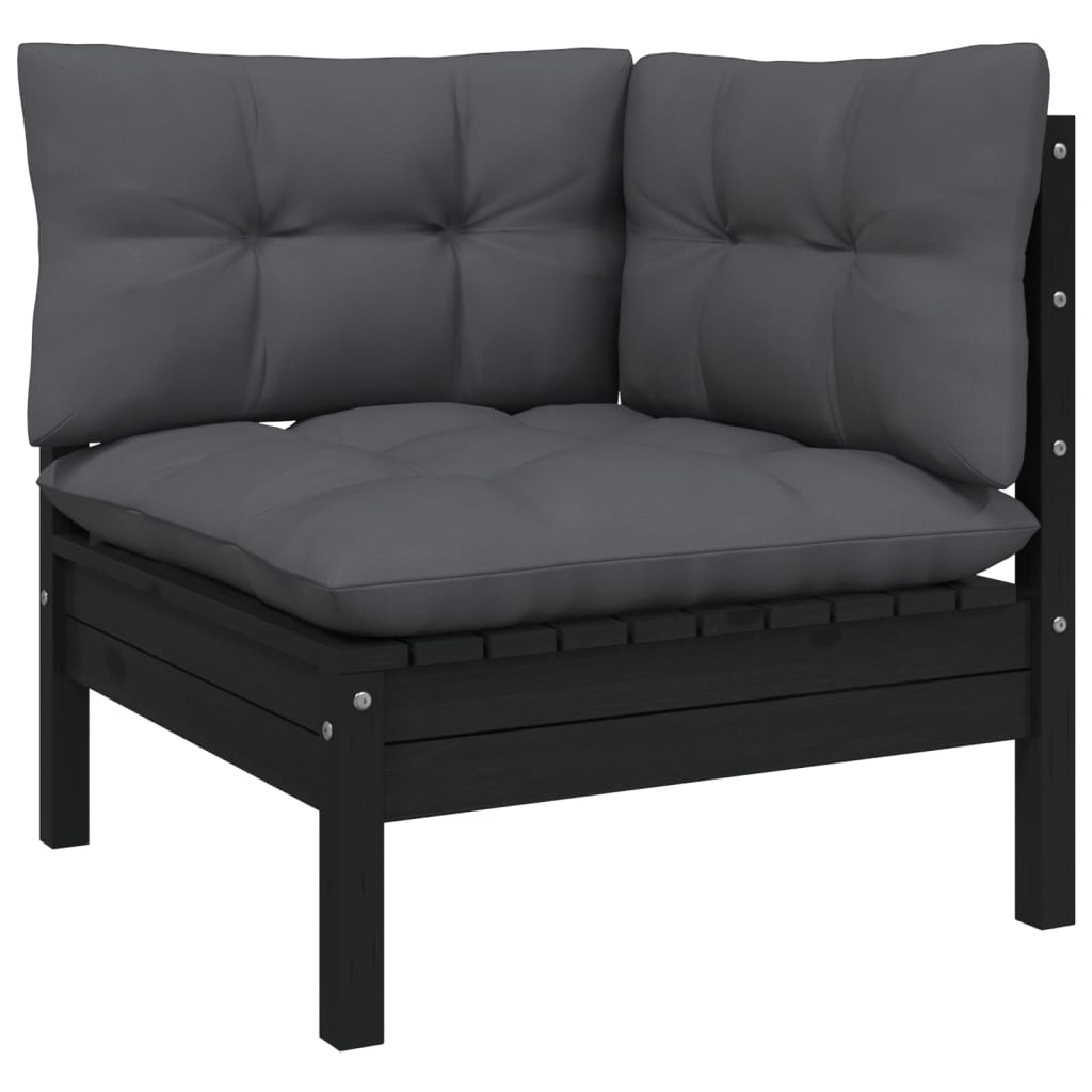 3-delige Loungeset met antracietkleurige kussens grenenhout is nu te koop bij PeponiXL, paradijselijk wonen!