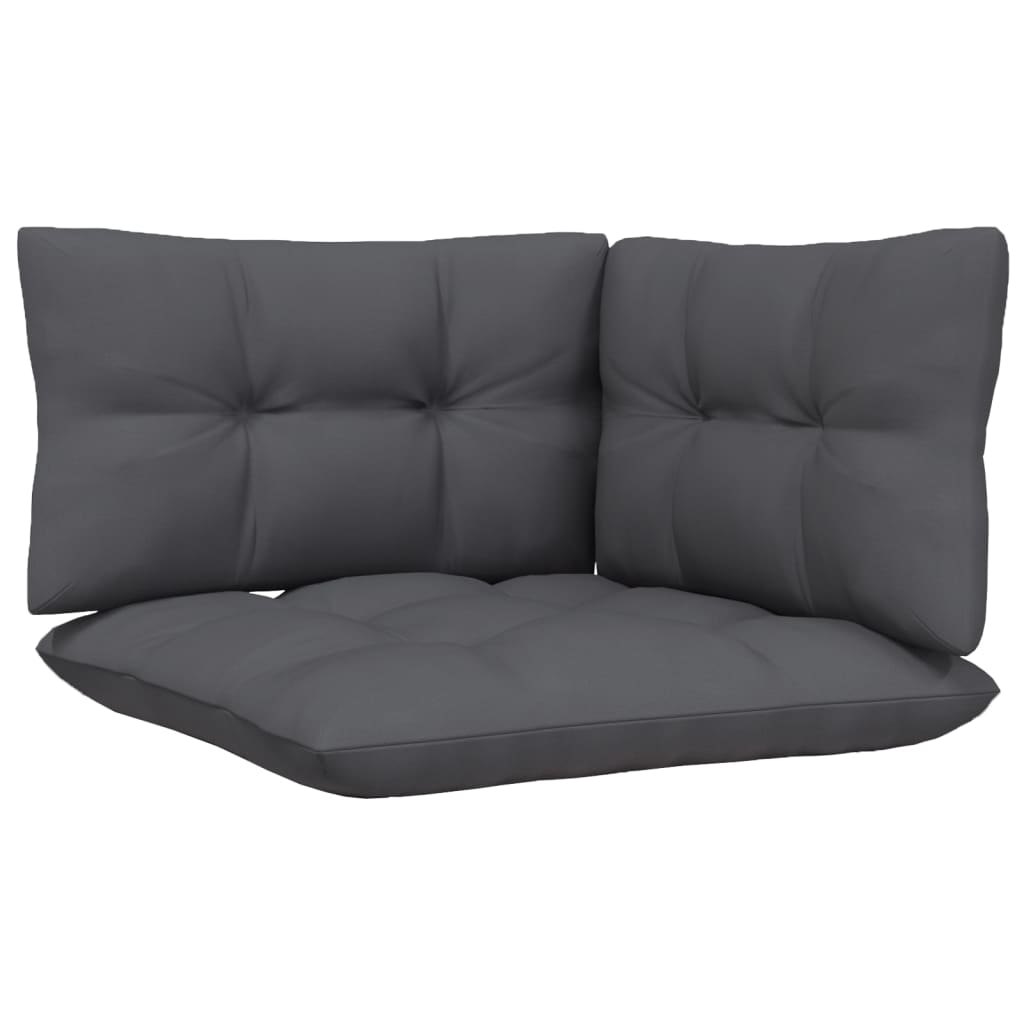 3-delige Loungeset met antracietkleurige kussens grenenhout is nu te koop bij PeponiXL, paradijselijk wonen!