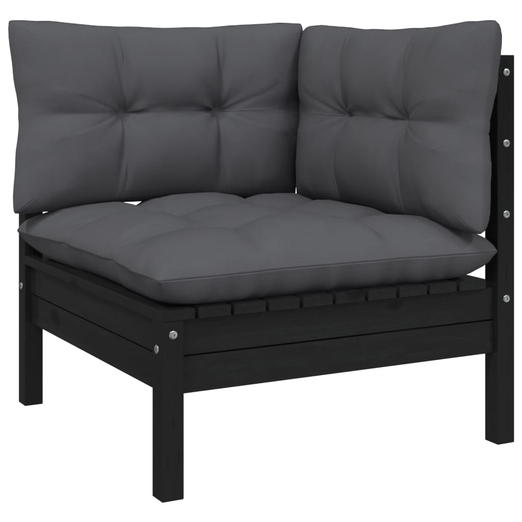 5-delige Loungeset met antracietkleurige kussens grenenhout is nu te koop bij PeponiXL, paradijselijk wonen!
