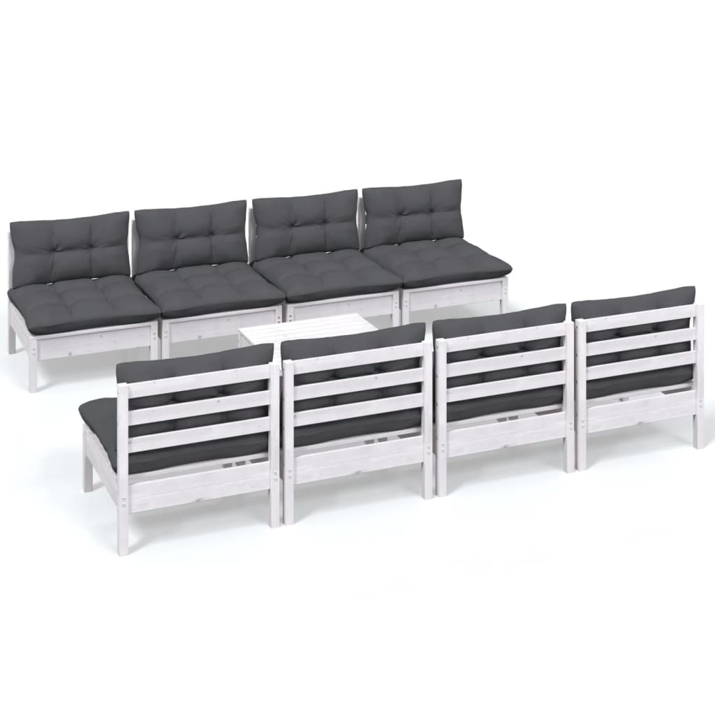 9-delige Loungeset met kussens massief grenenhout is nu te koop bij PeponiXL, paradijselijk wonen!
