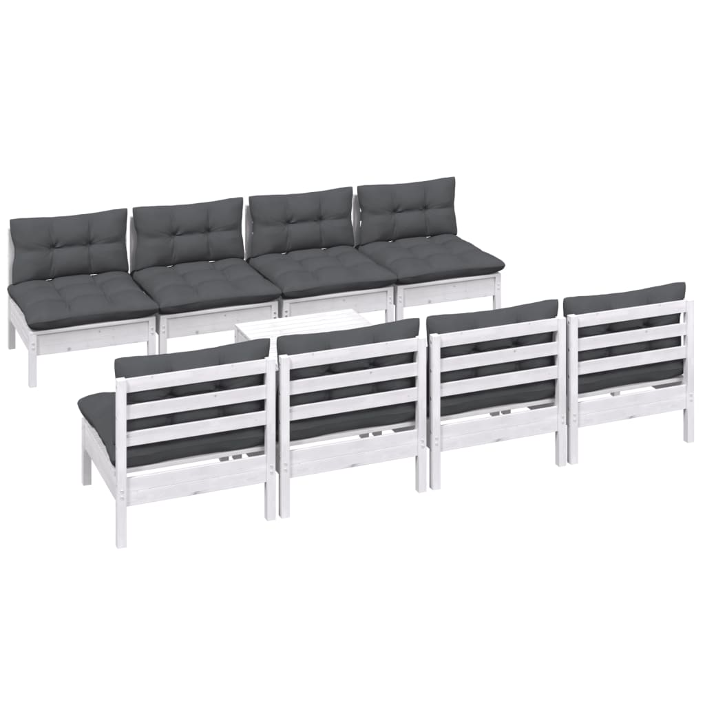 9-delige Loungeset met kussens massief grenenhout is nu te koop bij PeponiXL, paradijselijk wonen!