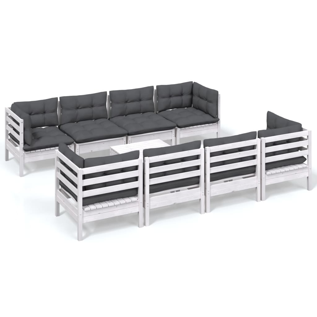 9-delige Loungeset met kussens massief grenenhout is nu te koop bij PeponiXL, paradijselijk wonen!