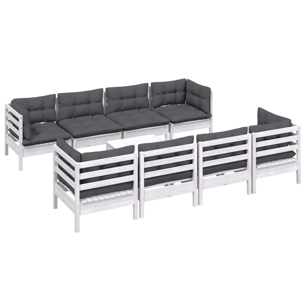 9-delige Loungeset met kussens massief grenenhout is nu te koop bij PeponiXL, paradijselijk wonen!