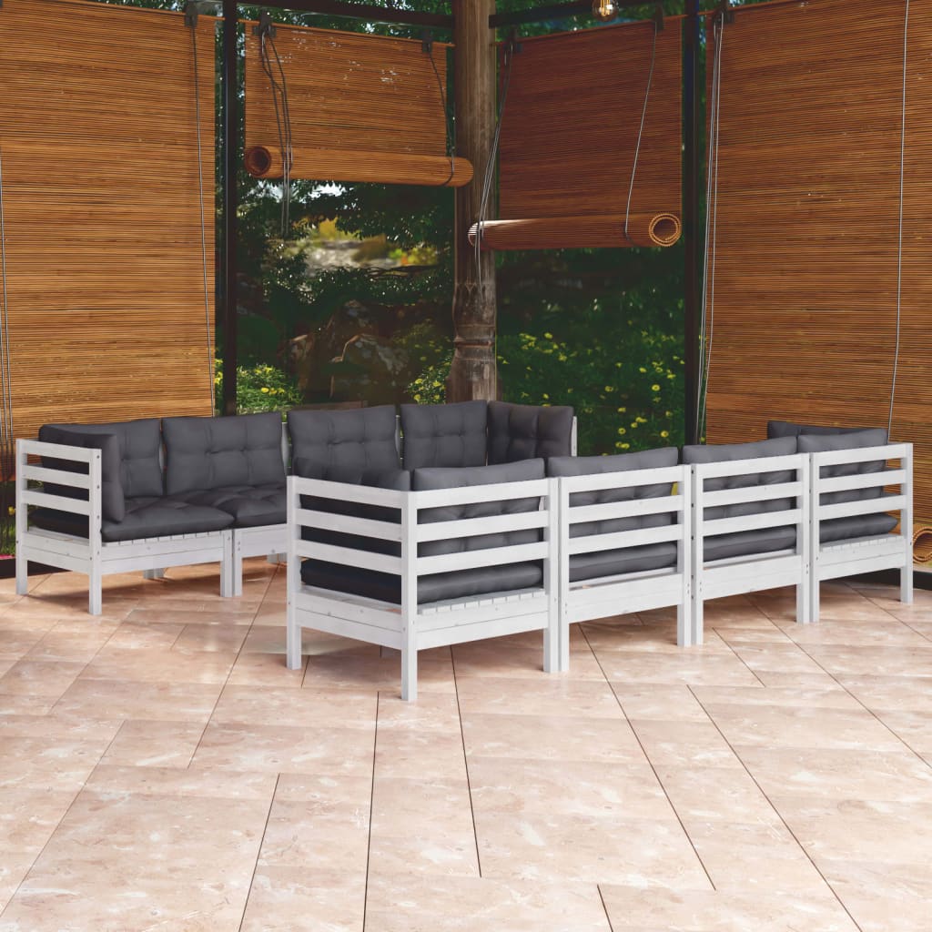 9-delige Loungeset met kussens massief grenenhout is nu te koop bij PeponiXL, paradijselijk wonen!