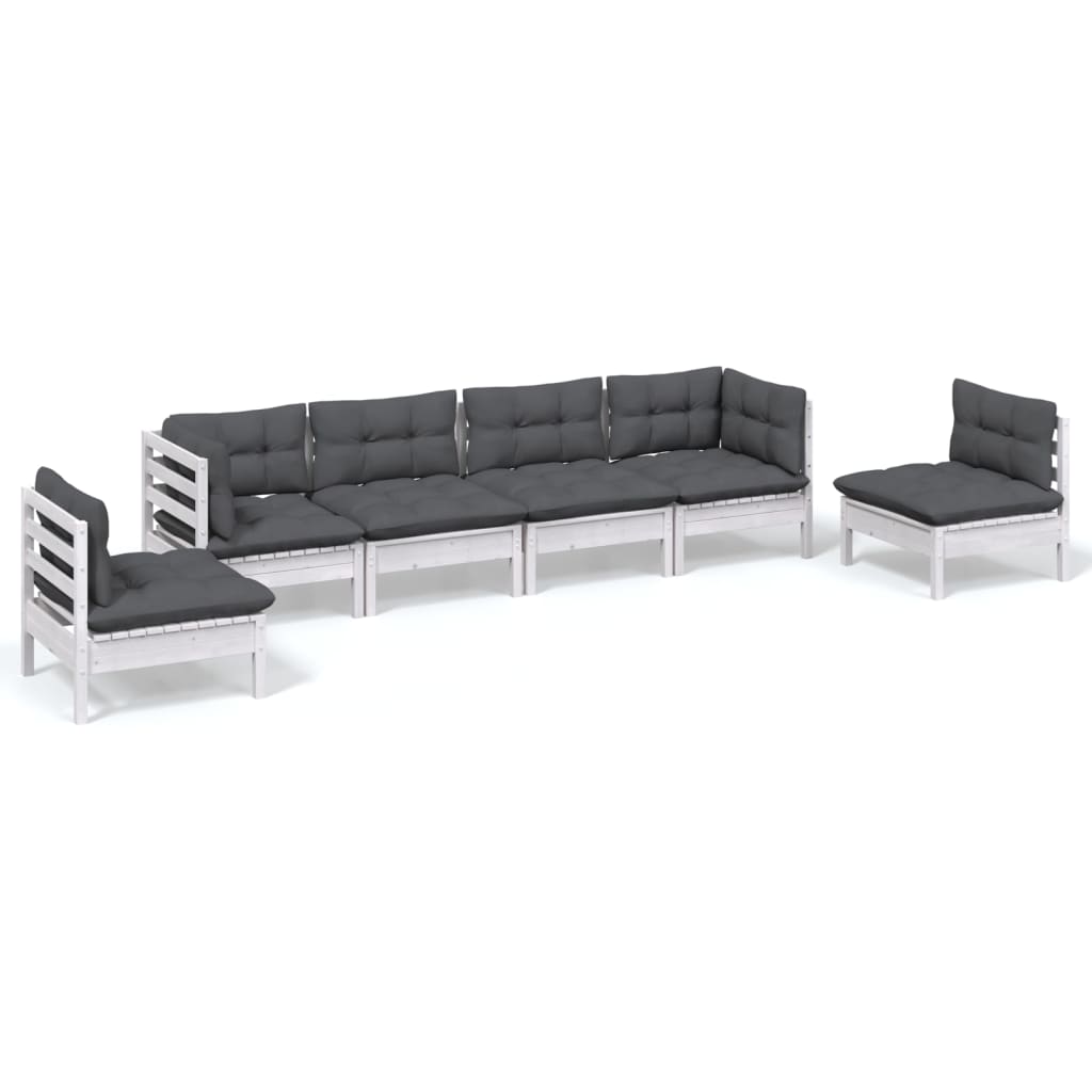 6-delige Loungeset met kussens massief grenenhout is nu te koop bij PeponiXL, paradijselijk wonen!