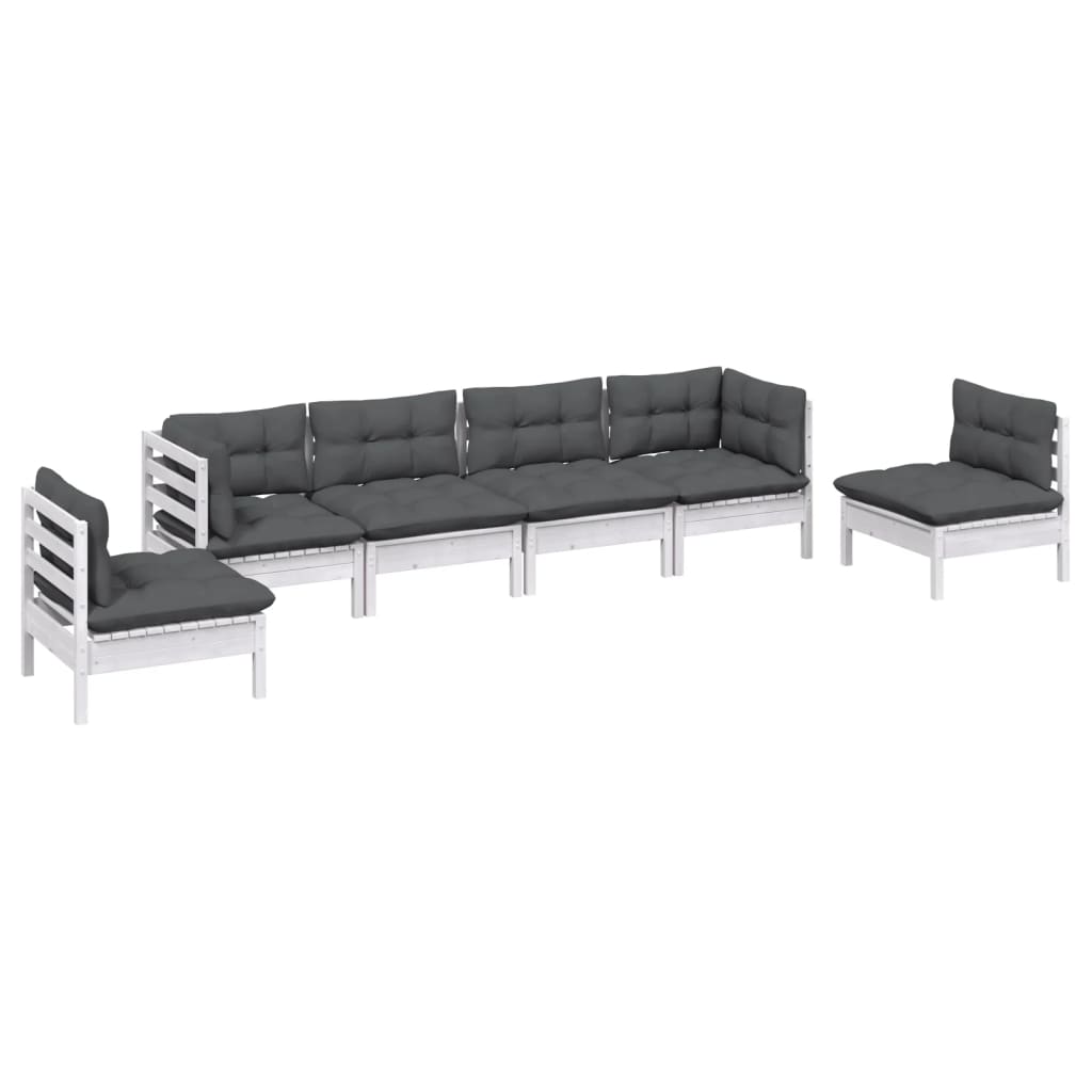 6-delige Loungeset met kussens massief grenenhout is nu te koop bij PeponiXL, paradijselijk wonen!