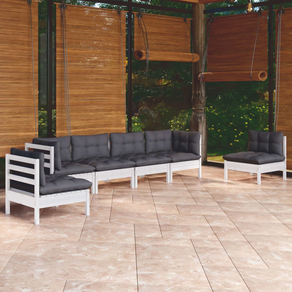 6-delige Loungeset met kussens massief grenenhout is nu te koop bij PeponiXL, paradijselijk wonen!