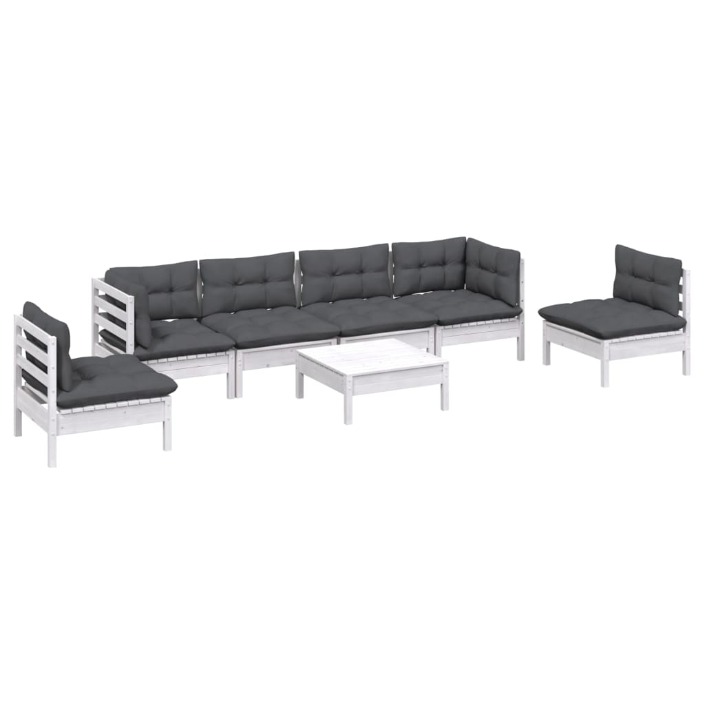 7-delige Loungeset met kussens massief grenenhout is nu te koop bij PeponiXL, paradijselijk wonen!